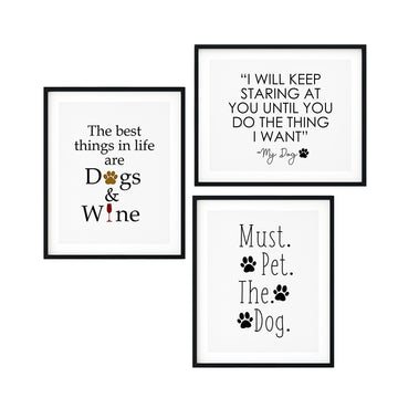 Dog's Rule Wall Art UNFRAMED Print (3 Pack)